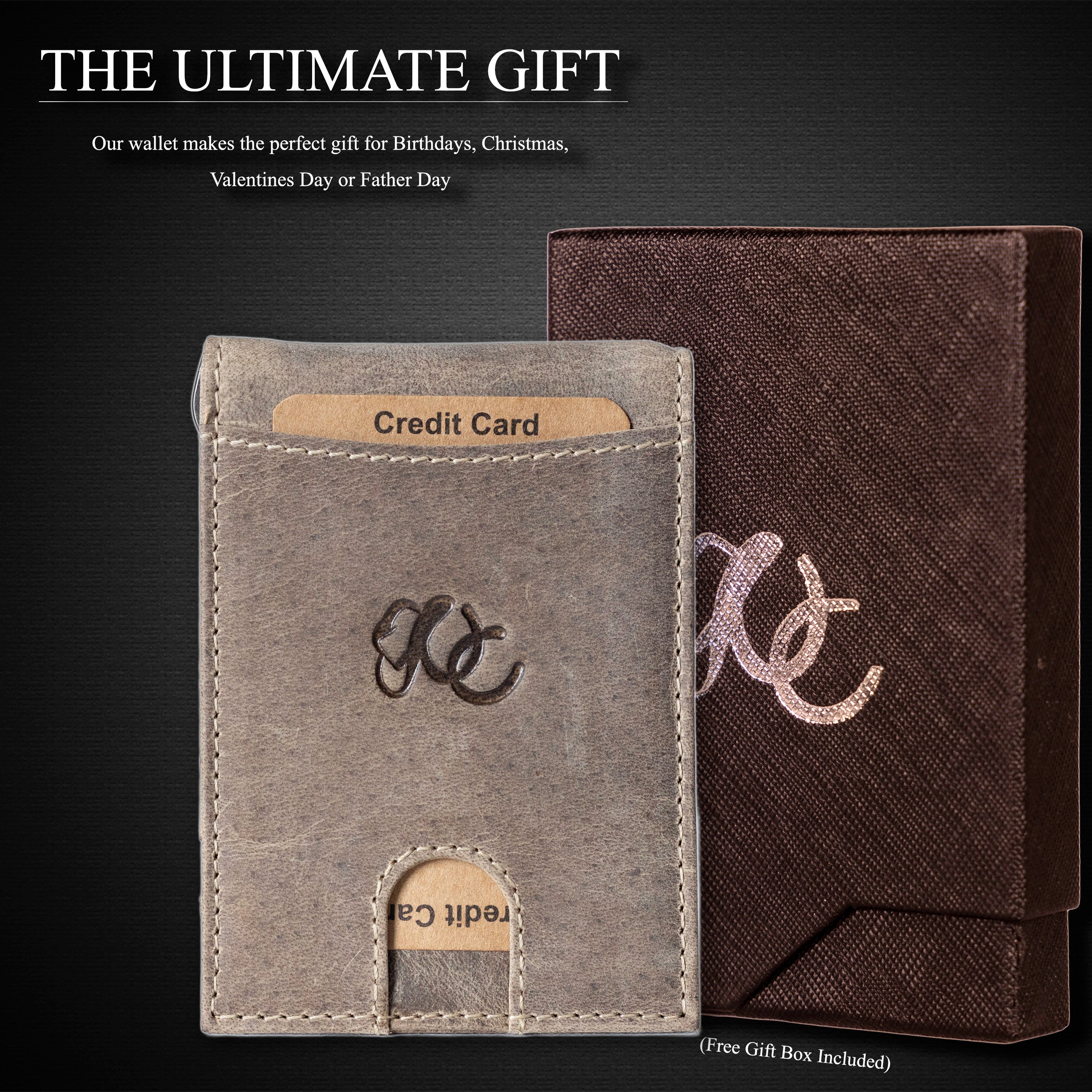 Leather bifold wallet with integrated money clip and card slots-Sand